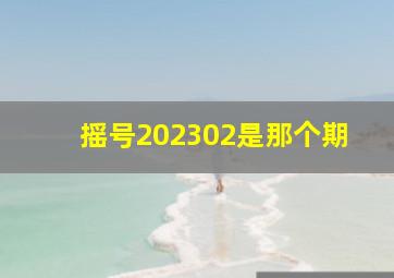 摇号202302是那个期