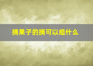 摘果子的摘可以组什么