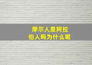 摩尔人是阿拉伯人吗为什么呢