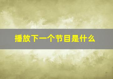 播放下一个节目是什么