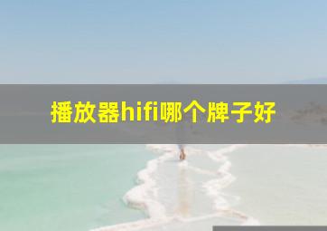 播放器hifi哪个牌子好