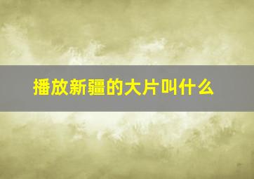 播放新疆的大片叫什么