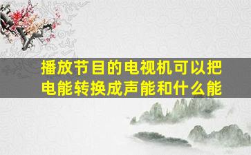 播放节目的电视机可以把电能转换成声能和什么能