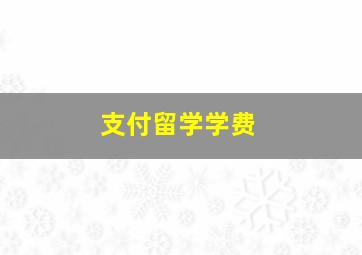 支付留学学费