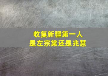 收复新疆第一人是左宗棠还是兆慧