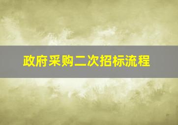 政府采购二次招标流程