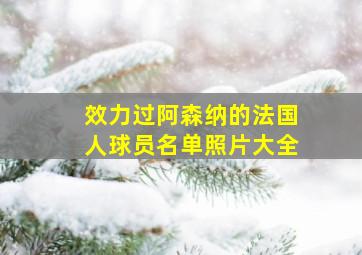 效力过阿森纳的法国人球员名单照片大全