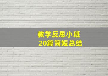 教学反思小班20篇简短总结