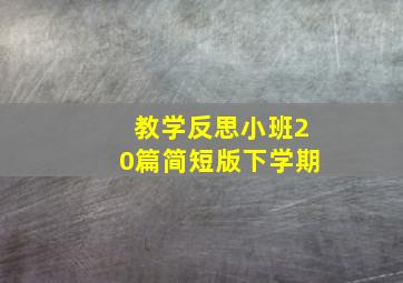 教学反思小班20篇简短版下学期