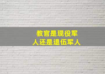 教官是现役军人还是退伍军人