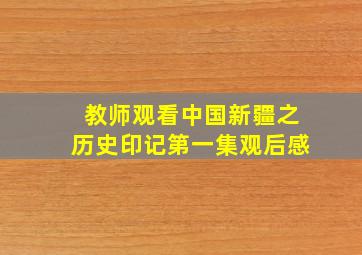 教师观看中国新疆之历史印记第一集观后感