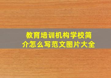 教育培训机构学校简介怎么写范文图片大全