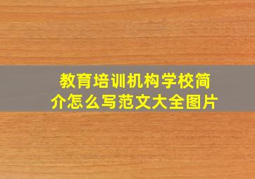 教育培训机构学校简介怎么写范文大全图片