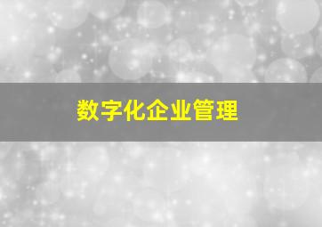 数字化企业管理