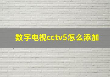 数字电视cctv5怎么添加