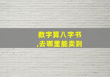 数字算八字书,去哪里能卖到