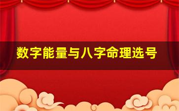 数字能量与八字命理选号