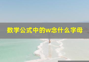 数学公式中的w念什么字母