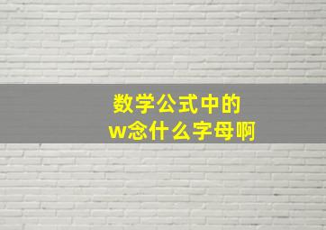 数学公式中的w念什么字母啊