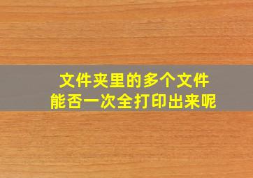 文件夹里的多个文件能否一次全打印出来呢