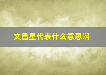 文昌星代表什么意思啊