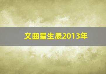 文曲星生辰2013年