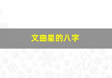 文曲星的八字