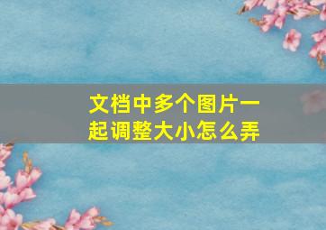 文档中多个图片一起调整大小怎么弄