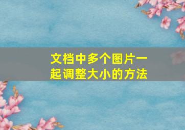 文档中多个图片一起调整大小的方法