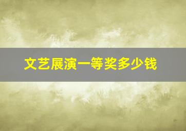 文艺展演一等奖多少钱