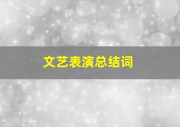 文艺表演总结词