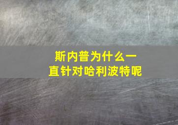 斯内普为什么一直针对哈利波特呢