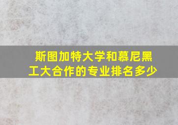 斯图加特大学和慕尼黑工大合作的专业排名多少