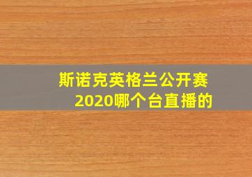 斯诺克英格兰公开赛2020哪个台直播的