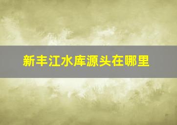 新丰江水库源头在哪里