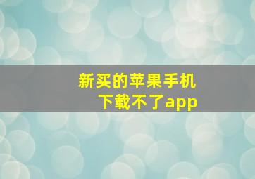 新买的苹果手机下载不了app