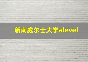 新南威尔士大学alevel