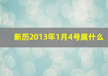 新历2013年1月4号属什么