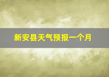 新安县天气预报一个月