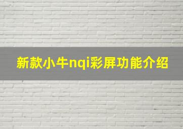 新款小牛nqi彩屏功能介绍