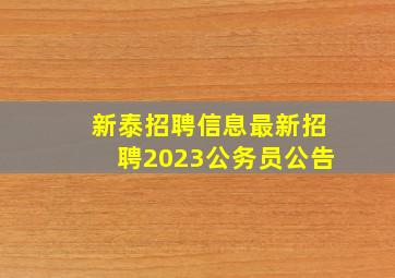 新泰招聘信息最新招聘2023公务员公告