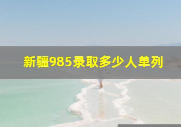 新疆985录取多少人单列