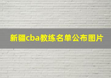 新疆cba教练名单公布图片