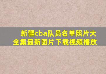 新疆cba队员名单照片大全集最新图片下载视频播放