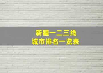 新疆一二三线城市排名一览表