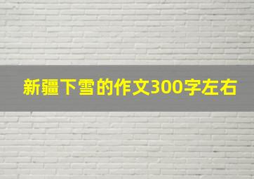 新疆下雪的作文300字左右