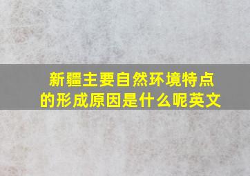 新疆主要自然环境特点的形成原因是什么呢英文