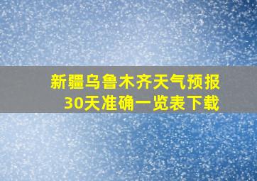 新疆乌鲁木齐天气预报30天准确一览表下载