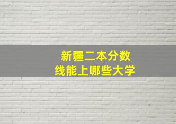 新疆二本分数线能上哪些大学