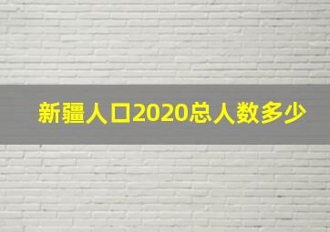 新疆人口2020总人数多少